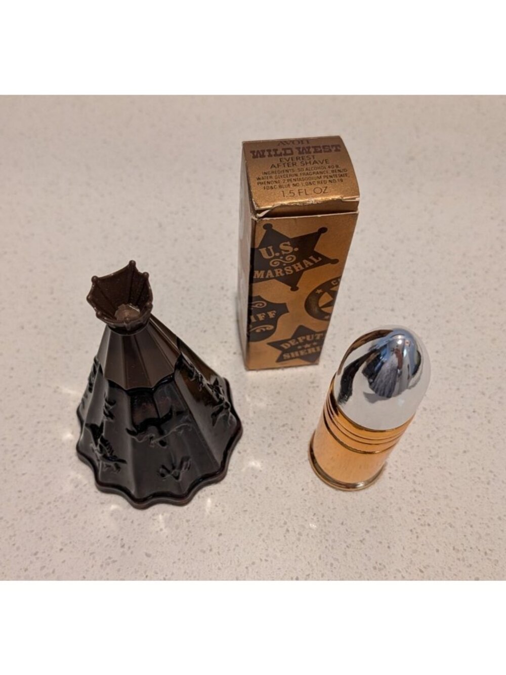 Vintage Avon Indian TeePee Cologne Bottle Wild West Bullet Decanter 1970s - Picture 2 of 16